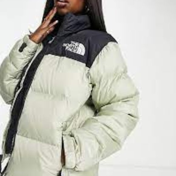 Black and sage color North Face Nuptse - Picture 2 of 9